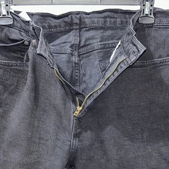 Men’s Jeans Levi’s Dark Black Denim “505” Straight Leg 36x30 - Picture 2 of 4